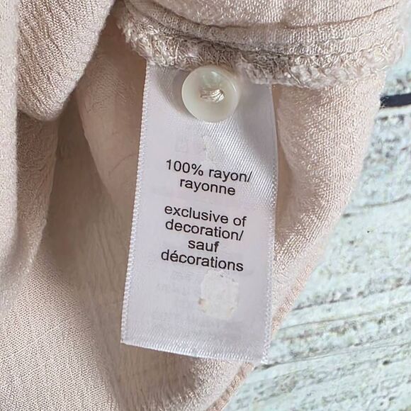 Maurices M Cream Smocked Flutter Sleeve Henley Top - Picture 3 of 6